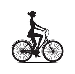 Fototapeta premium Woman on a bicycle silhouette vector illustration