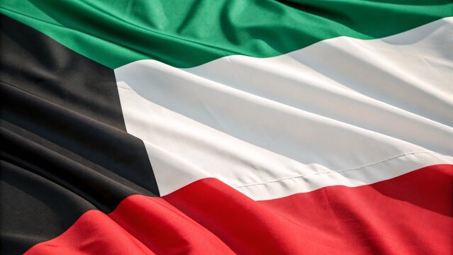 Kuwait Flag Close-Up: National Symbol of Kuwait