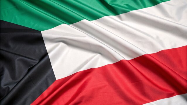  Kuwait Flag Close-Up: National Symbol of Kuwait - Powered by Adobe