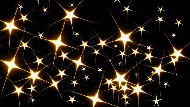 A video featuring a top-down view of glowing stars against a black background, creating a dreamy, celestial atmosphere with a twinkling effect.