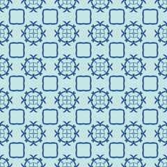 seamless pattern with blue flowers