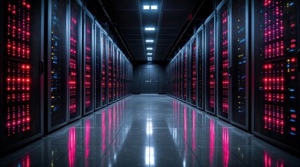 Data Center Servers, Network,  Technology,  Room,  Glow,  Security