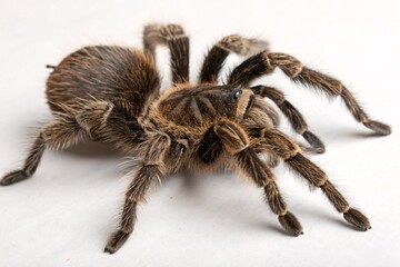 Hairy Tarantula Isolated on White Background: Detailed Studio Shot