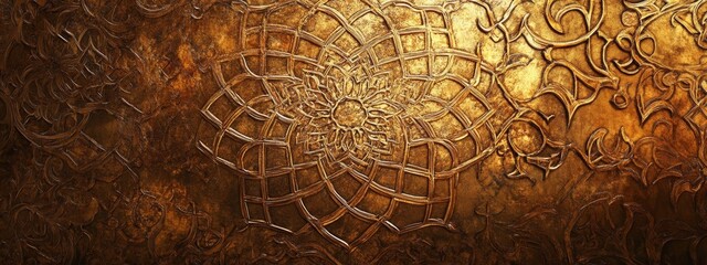 Ornate Gold Relief Panel Design