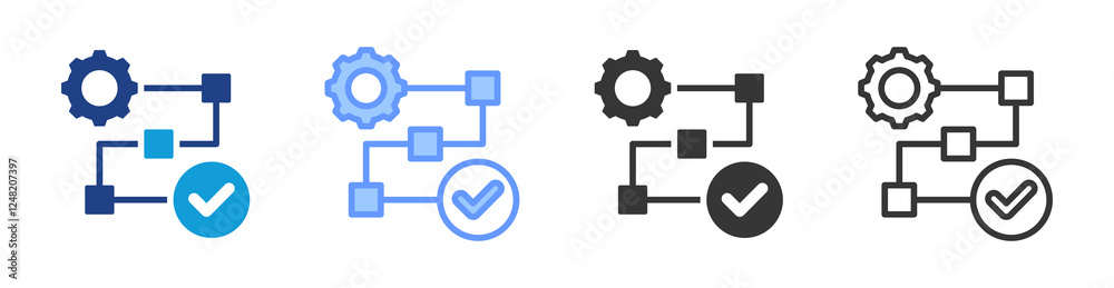 Aufkleber Value Stream Mapping icon set multiple style collection