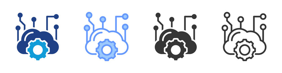 Obraz premium Cloud Computing icon set multiple style collection