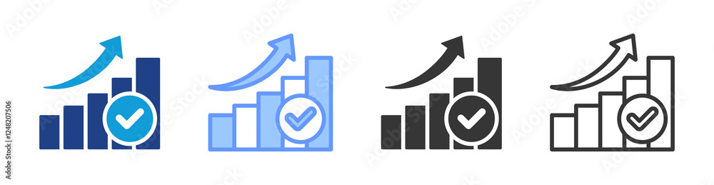 Poster Performance Metric icon set multiple style collection