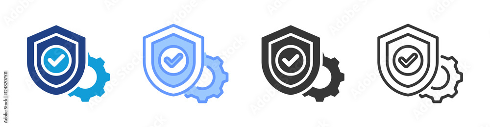 Poster Quality Assurance icon set multiple style collection