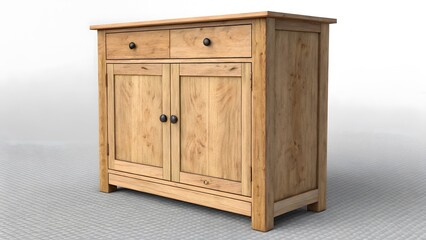 Minimalist Light Brown Wooden Cabinet with Simple Design V5