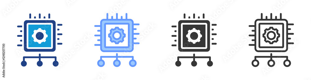 Poster Ai Algorithm icon set multiple style collection