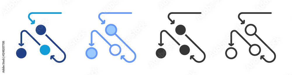 Poster Process Visualization icon set multiple style collection