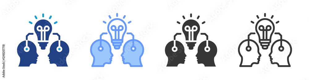Aufkleber Knowledge Sharing icon set multiple style collection