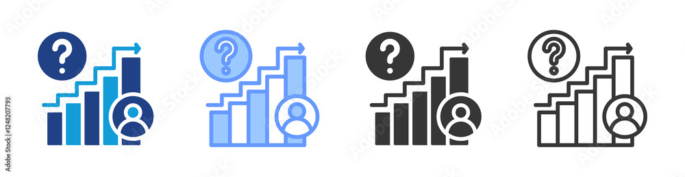 Poster Demand Forecasting icon set multiple style collection