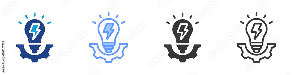 Poster Energy Efficiency icon set multiple style collection