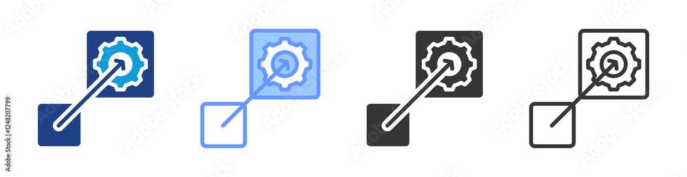 Aufkleber Scalability icon set multiple style collection