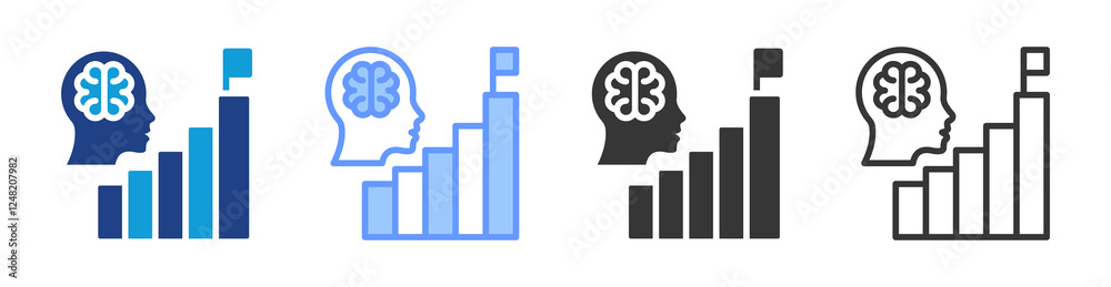 Poster business intelligence icon set multiple style collection
