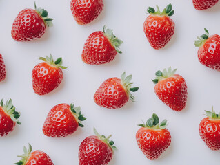 Strawberries on white background