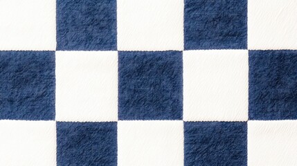 Textured blue and white checkered fabric pattern ideal for design and textile applications