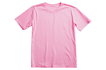 plain pink classic t-shirt, front view mockup, isolated on transparent background