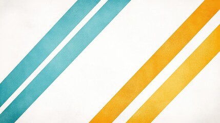 Abstract design with diagonal stripes in turquoise and yellow on a textured background