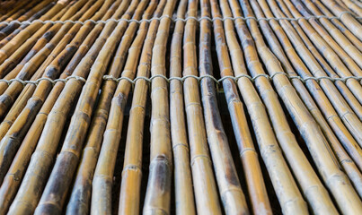 close up of bamboo walkway bridge texture