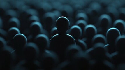 Obraz premium Colorful silhouette pf person standing in monochrome crowd of different people,surreal unique and different concept,loneliness in society,shadow,freedom,Love,be yourself,Stand out from the crowd.