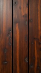 Fototapeta premium Warm, Rustic Wood Grain Texture: Rich Brown with Knots and Vertical Lines