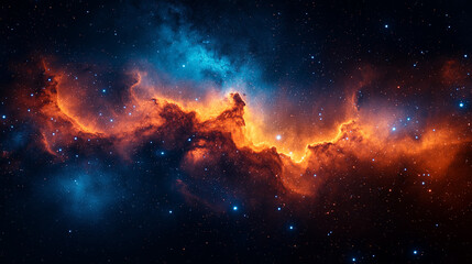 Fototapeta premium Cosmic landscape, beautiful science fiction wallpaper with endless deep space