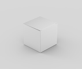 A White square cardboard box for packaging, branding and product mockups. 3d Illustration