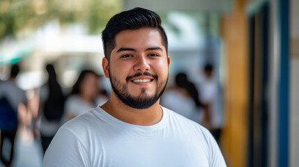 Fototapeta premium An overweight young adult man, generative AI