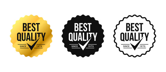 Best quality circle logo design vector with checklist. for icon, logo, label, seal, tag, sign, seal, symbol, badge, stamp, sticker, emblem