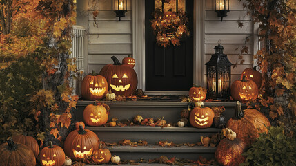 Obraz premium halloween pumpkin and pumpkins