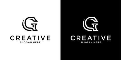 G or GG initial letter logo design concept