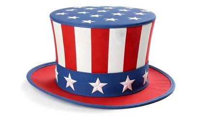 Patriotic Top Hat American Flag Design with Stars & Stripes V2