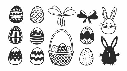 Easter Vector, Happy Easter Vector, Easter Silhouette Vector, Bunny Vector, Easter Elemet