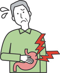 胃が痛い高齢男性