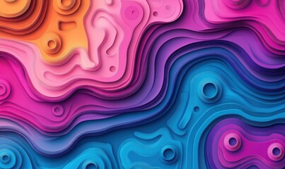 Fototapeta premium Abstract colorful wavy landscape background design