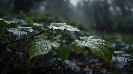 rain on the branches
