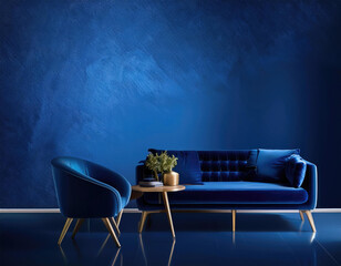 Create a deep, luxurious gradient that fades from rich sapphire blue into velvety midnight black