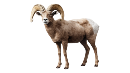 A Majestic Ram Featuring Curly Horns in a Natural and Beautiful Pose in Natures Splendor