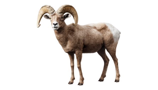 A Majestic Ram Featuring Curly Horns in a Natural and Beautiful Pose in Natures Splendor
