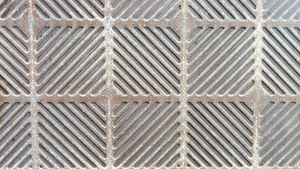 Tile walkway, rough texture with diagonal lines in square shape, tile background, abstract background.