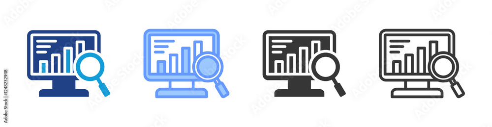Poster Data Analytics icon set multiple style collection