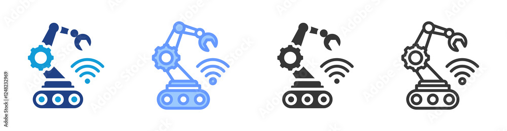 Poster industry 40 icon set multiple style collection