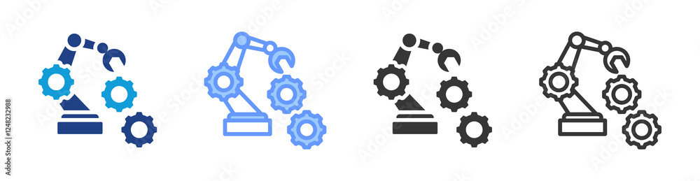 Poster Robotics Integration icon set multiple style collection