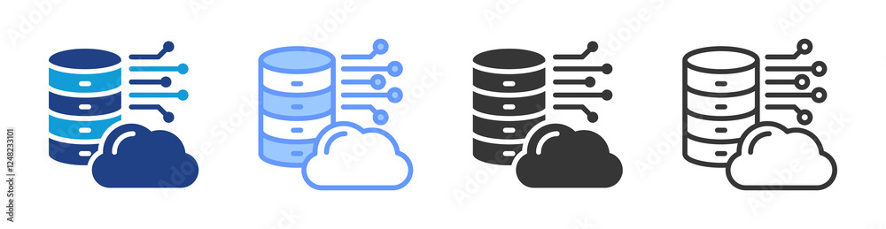 Poster Big Data icon set multiple style collection