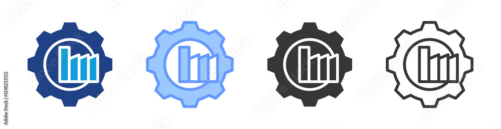 Poster Manufacturing Execution System icon set multiple style collection