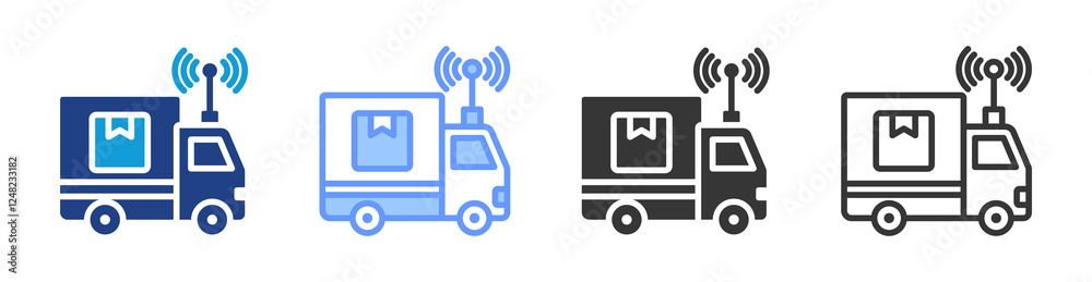 Poster Smart Logistic icon set multiple style collection