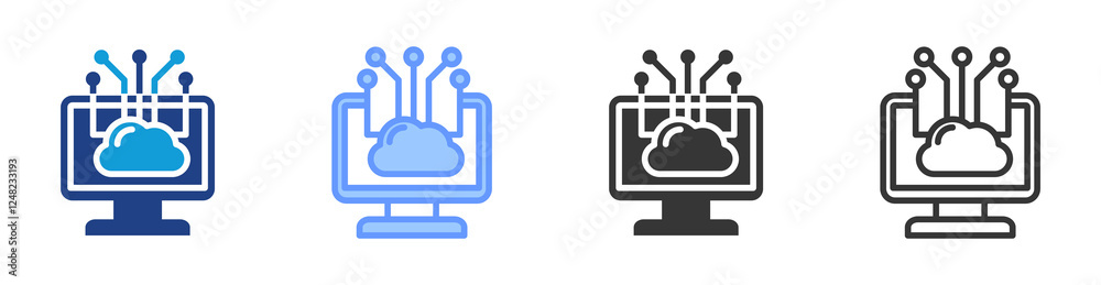 Aufkleber Edge Computing icon set multiple style collection