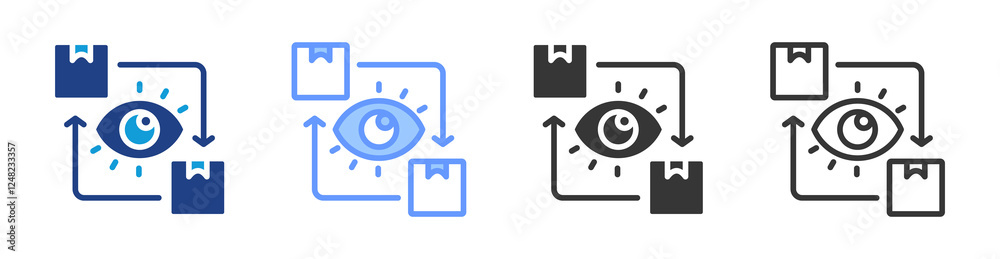 Aufkleber supply chain visibility icon set multiple style collection